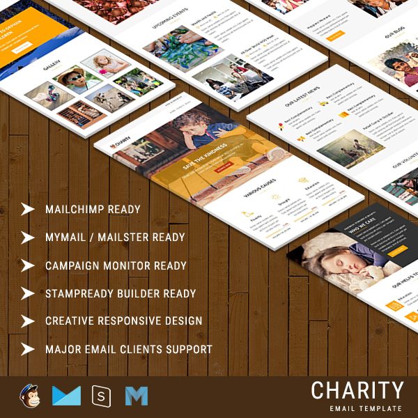 Charity - Responsive Email Template With StampReady Builder Online Access