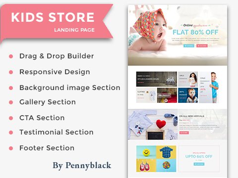 Kids Store – Responsive HTML Landing Page