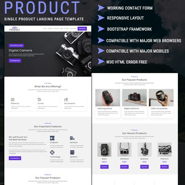 Product - Single Product HTML Landing Page Template