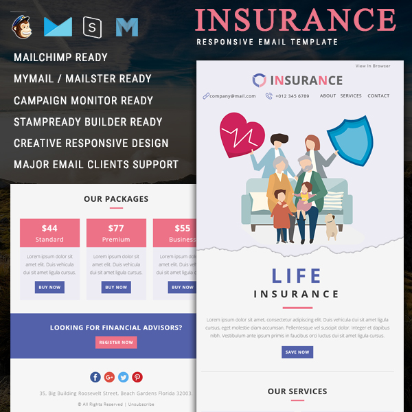 Insurance Responsive Email Template Pennyblack Templates
